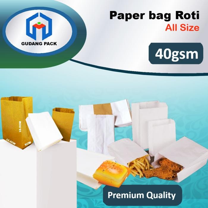 

Happy- paper bag - kantong kertas - food grade - bungkus kemasan roti - snack