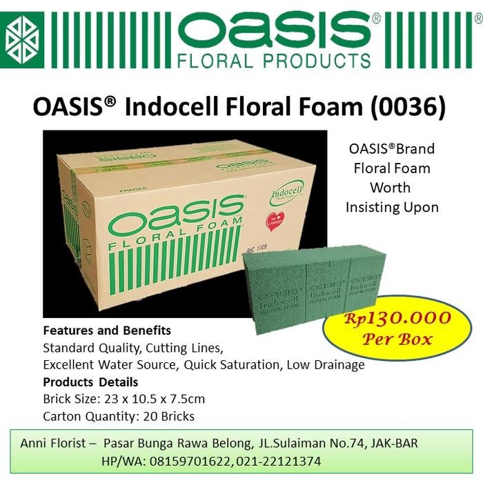 

Happy- OASIS Indocell Floral Foam 20 pcs/box busa bunga
