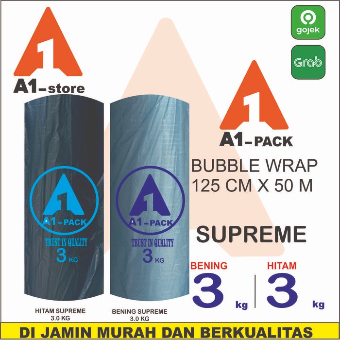 

Pesta- plastik bubble wrap BENING HITAM 125 x 50m A1PACK bubblewrap bublewrap