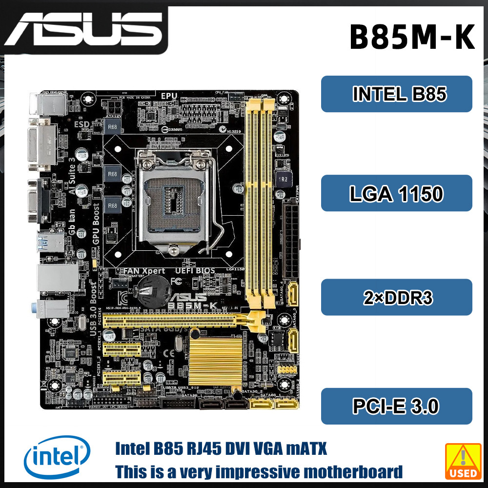 Asus B85M-K B85 Motherboard Lga 1150 Core I3-4150 4160 4170 4130 4690 4130 4330 G3250 4370 4790 Cpu