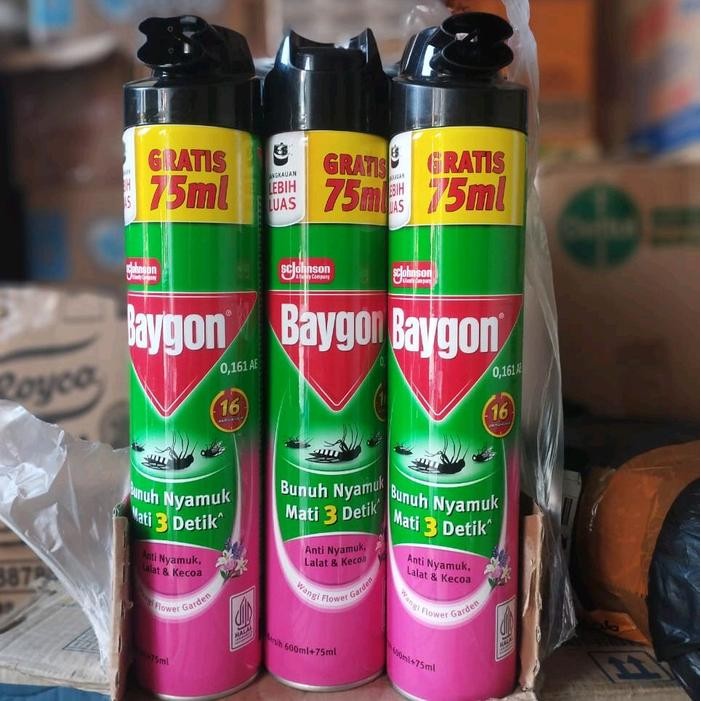BAYGON AEROSOL 600mili FREE 75mili BAYGON SEMPROT ANTI NYAMUK LALAT DAN KECOWA