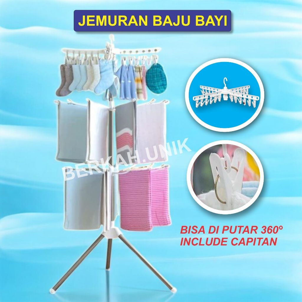 [Berkah.unik] Jemuran Baju Bayi - Jemuran Menara Jemuran Lipat Menara hanger baju bayi - Jemuran