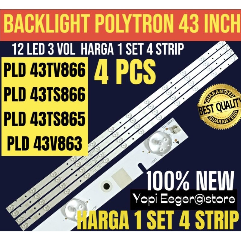 BACKLIGHT TV LCD LED POLYTRON 43 INCH PLD-43TV866- PLD-43TS866- PLD-43TS865- PLD-43V863 BACKLIGHT TV