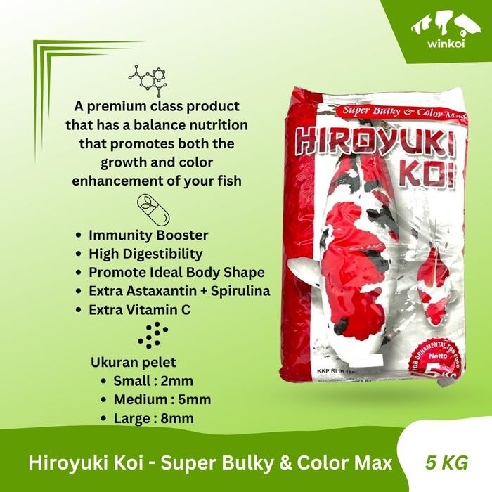 Pakan Ikan Koi Hiroyuki Koi super BULKY & COLOR MAX 5KG