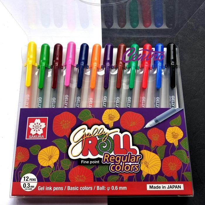 

SAKURA GELLY ROLL PEN FINE POINT CLASSIC REGULAR COLORS SET 12 COLOUR