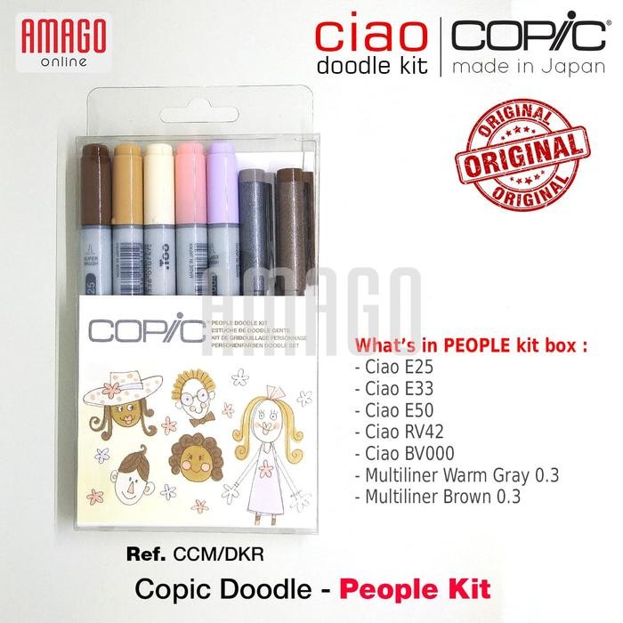 

COPIC DOODLE PACK - PEOPLE KIT - 2 PENS AND 5 MARKERS - CCM/DKP