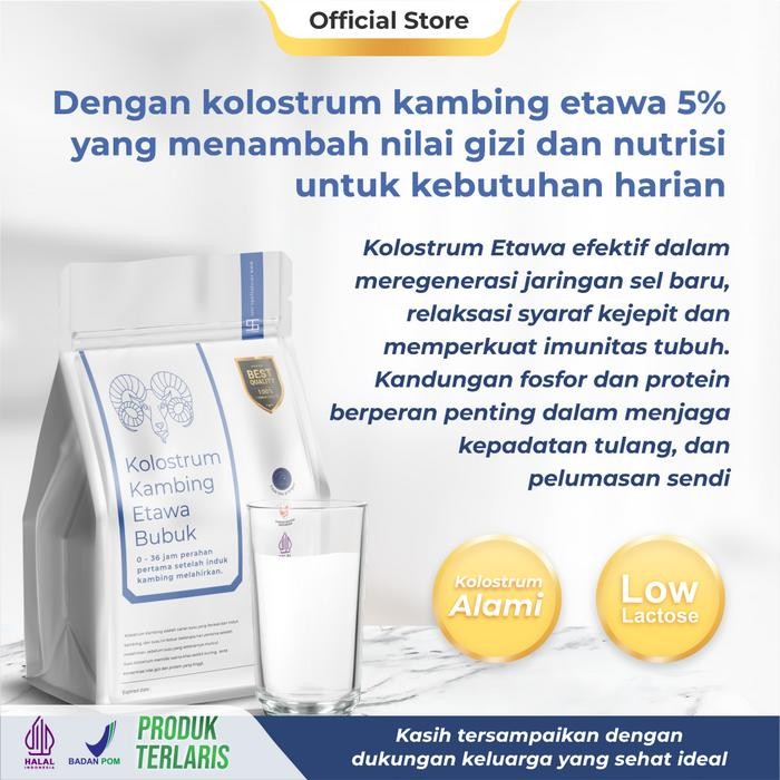

Ternak Syams Susu Kambing Etawa Plus Kolostrum Bubuk 1 Kg Rasa Original 1000 Gram Halal
