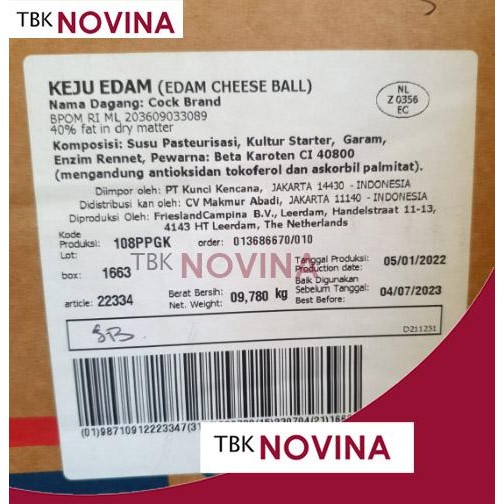 

BARANG TERLARIS Keju Edam Ayam Emas Holland / KEJU EDAM CHEESE BOLA AYAM EMAS