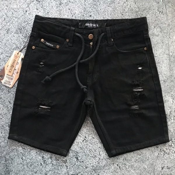CELANA PENDEK JEANS ROBEK PRIA CELANA PENDEK SOBEK HITAM