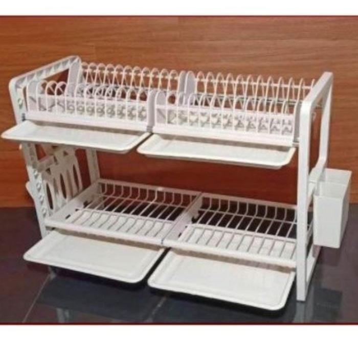 TERLARIS Rak Piring Plastik 2 susun Fawsline / Rak piring JUMBO