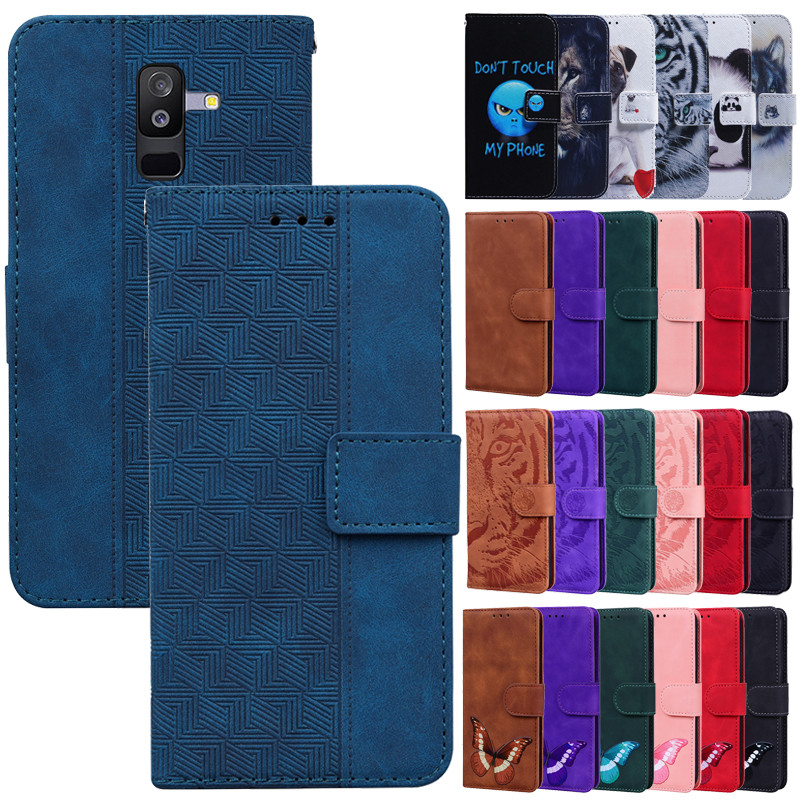 A6 Leather Case For Samsung Galaxy A6+ Magnetic Flip Wallet Case Cover For Samsung A6 Plus A6Plus