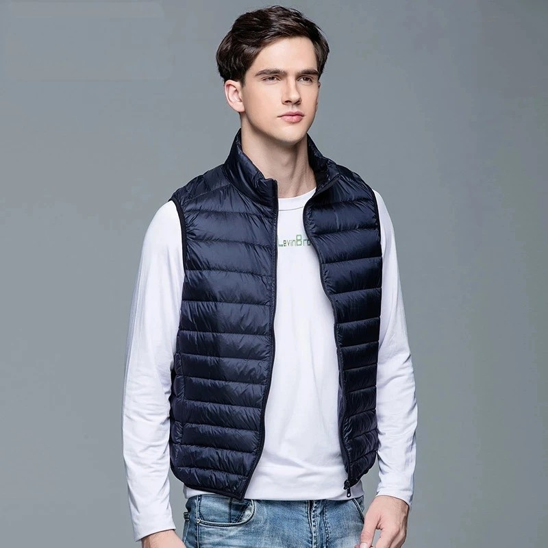 Ultralight Down Vest Men Sleeveless Ultra Light Down Vests Slim Jacket Men Lightweight Windproof