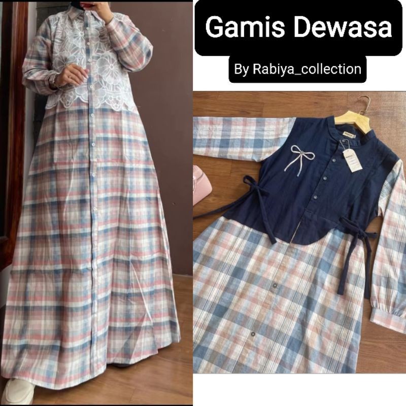 C1-C25 Gamis Dewasa Katun Triset Ori Dress Wanita Gamis katun Triset kombinasi
