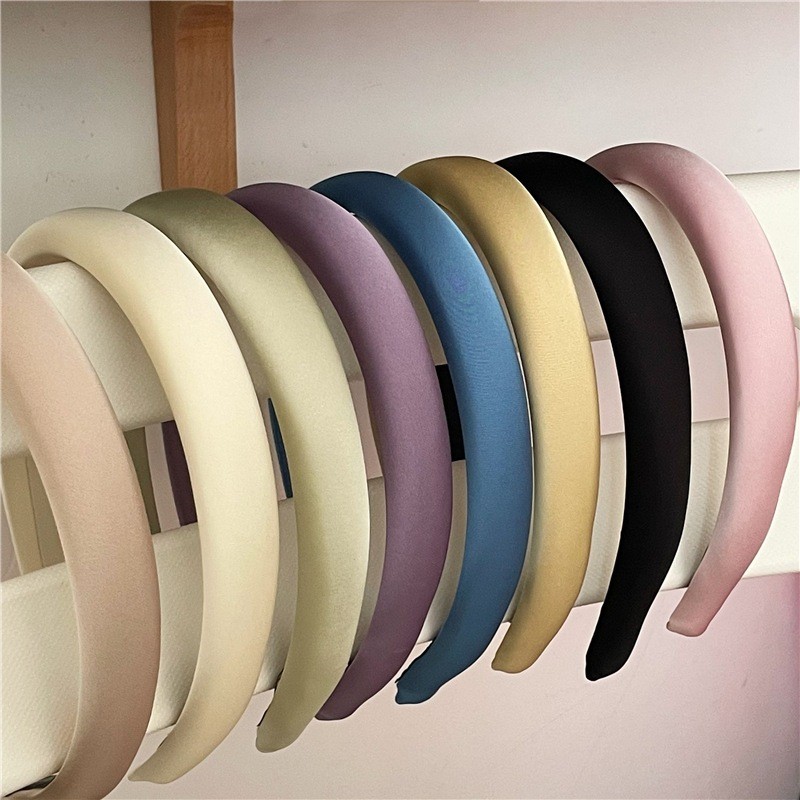 Makmur_55 Bando Rambut Wanita Satin Style Korea / Handmade Polos Aksesoris Rambut Wanita/ Bando Kain