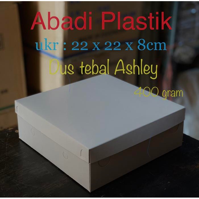 DUS NASI / DUS KUE / KOTAK NASI POLOS TEBAL UKR 22x22 ISI 50PCS