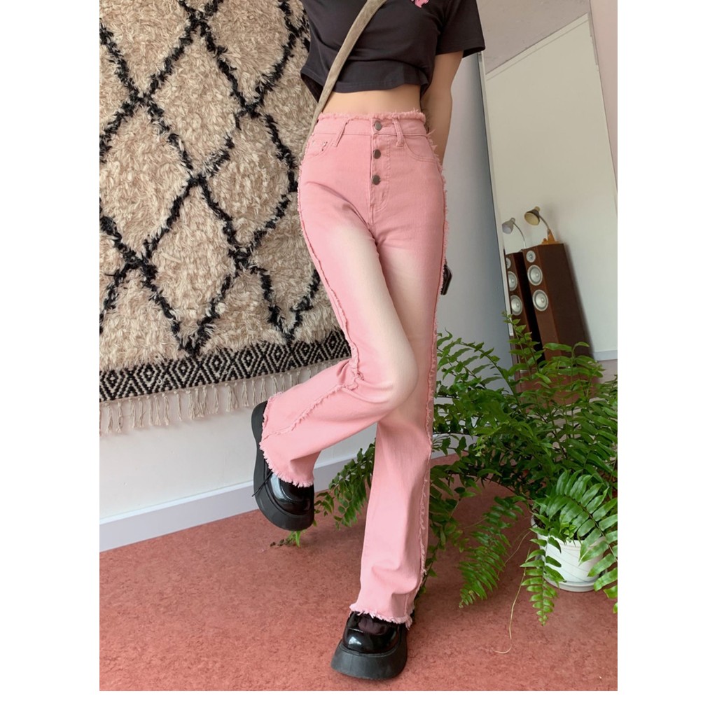 Women'S Denim Pants Y2K Jeans Baggy Woman Clothing High Waist Pants Low Rise Flared Jeans Ladies