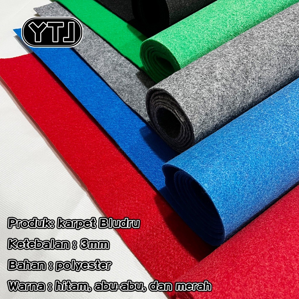 YTJ Karpet Bludru Polos / Karpet Masjid / Karpet Konten Ukuran 100x200cm tebal m