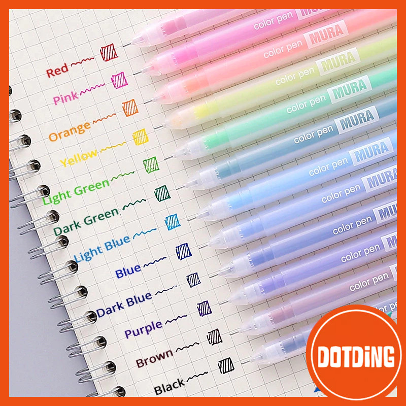 

[Cod] 1 Set 12 Pcs Color Gel Pen 0.5 Mm / Pulpen Gel 12 Warna Warni untuk Perlengkapan Alat Tulis