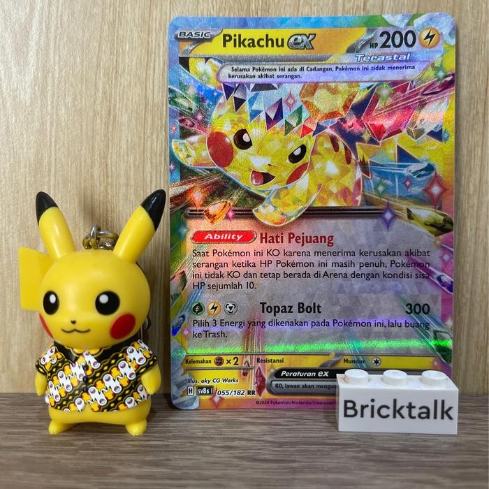 Kartu Pokemon TCG sv8s Pikachu ex Terastal RR 055/182 Kilat Mengkilap, Kilat Rasi Trading Card Game