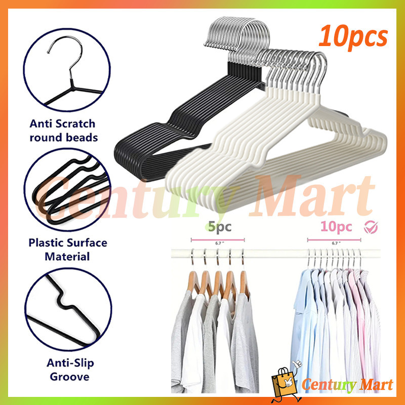 10PCS Hanger Baju Stainless Steel/Hanger Warna Stainless Steel/Gantungan Baju Anak Stainless Balut