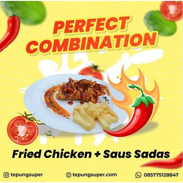 

Terbaru!! Tepung Fried Chicken Marinasi/Crn 1802/Tepung Super/ Kemasan 1 Kg Cod