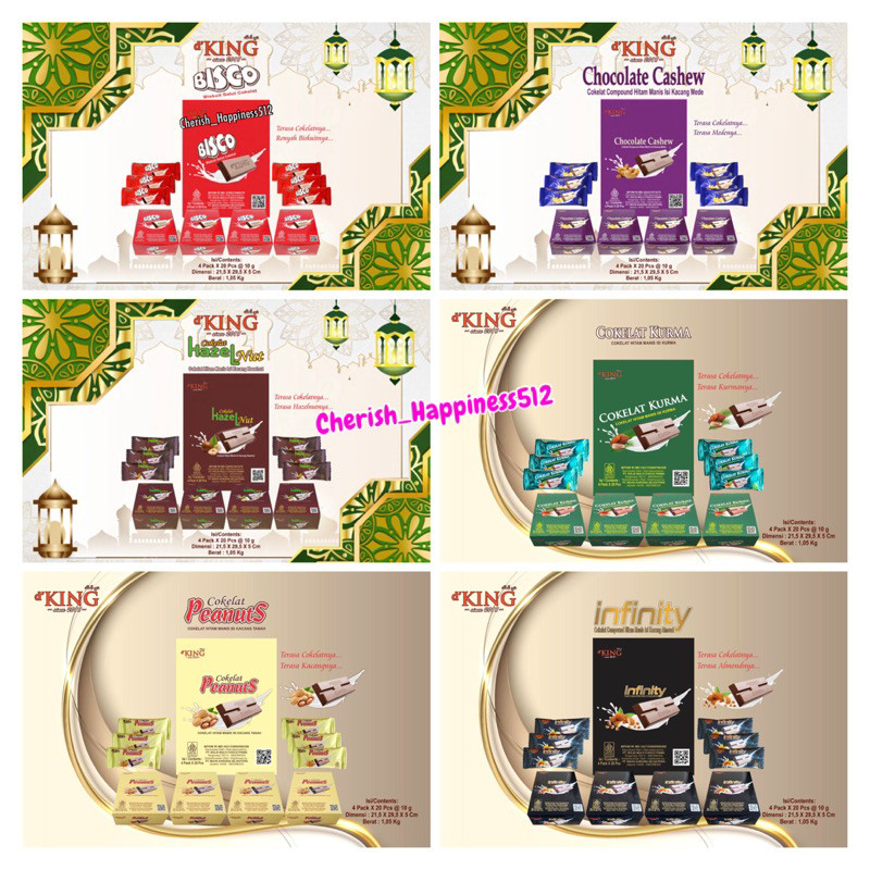 

1 Kotak isi 4 Pack dKing Bonibol BisCo, Cashew, Hazelnut, Kurma, Peanut & Infinity
