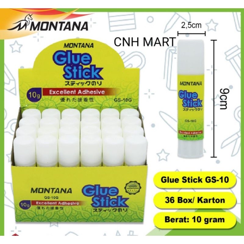 

(24 Pcs) Lem Glue Stik Montana GS -10 Gram - Lem Stik 10 Gram Harga 1 Box Isi 24 Pcs