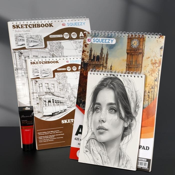 

Squeezy Watercolour Sketchbook Buku Sketsa Buku Gambar Watercolor Book Cover Vintage Watercolor