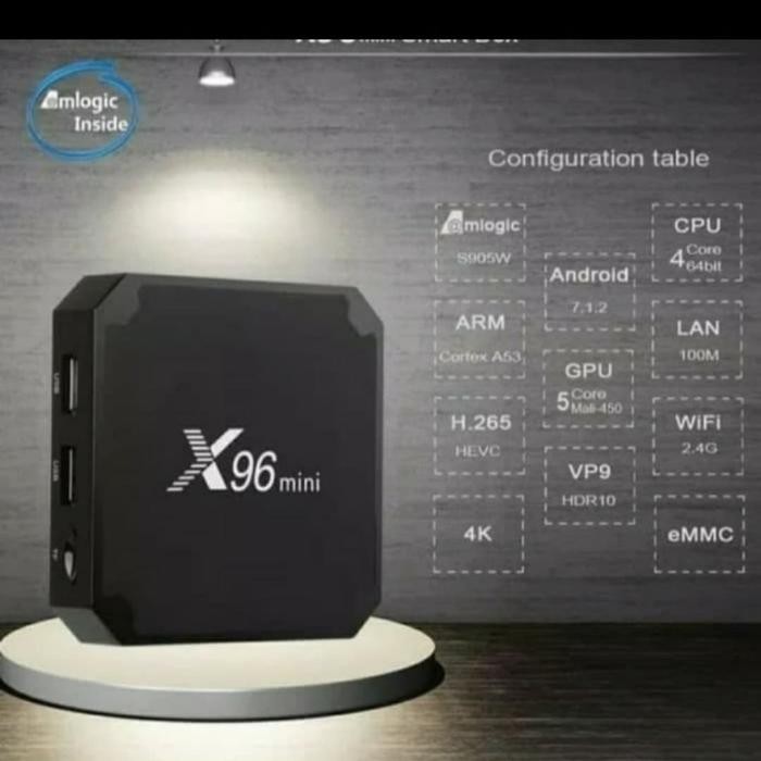 Terlaris X96 Mini Stb Android Tv Box Ram 2Gb Rom 16Gb Full Load Kodi 4K Uhd