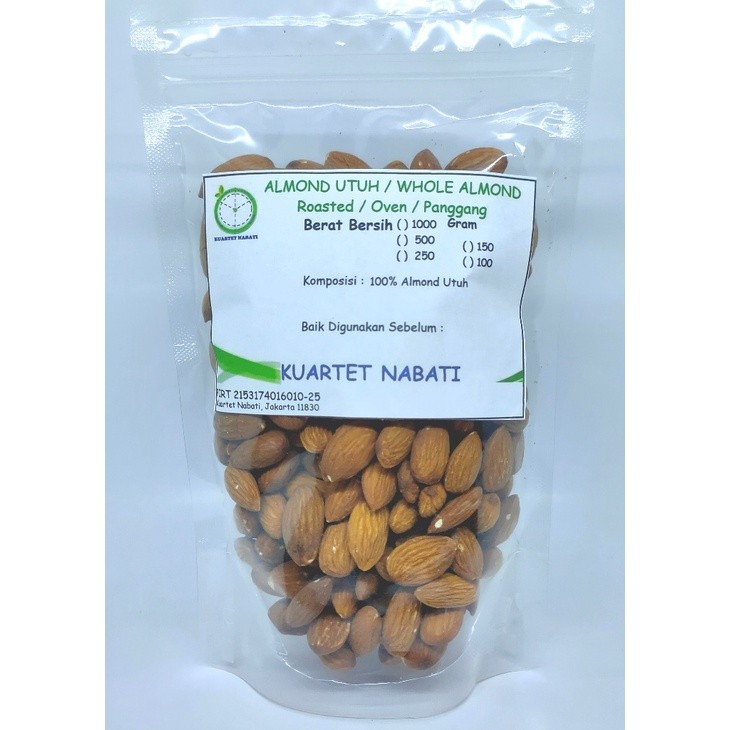 

250gr Roasted Almond Premium - Kacang Almond Panggang Kupas - Oven - Matang Varian Rasa Original/