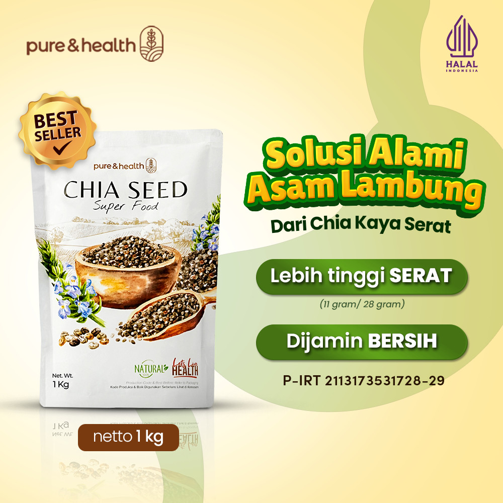 

Chia Seed 1 Kg Kaya Serat dan Anti Inflamasi Redakan Asam Lambung