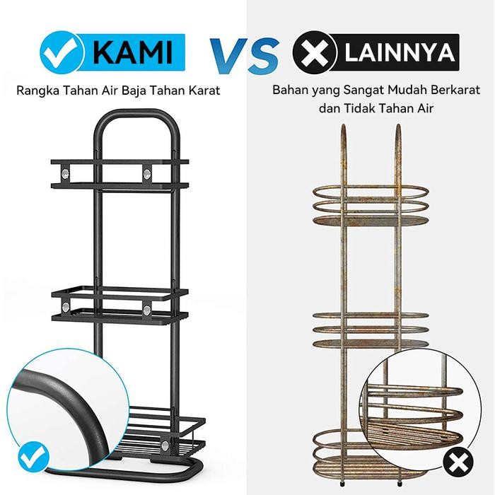 Terlaris Rak Troli Rak Susun 3 Tingkat Rak Troli Kamar Mandi Rak Salon Dapur Rak Kamar Mandi Rak