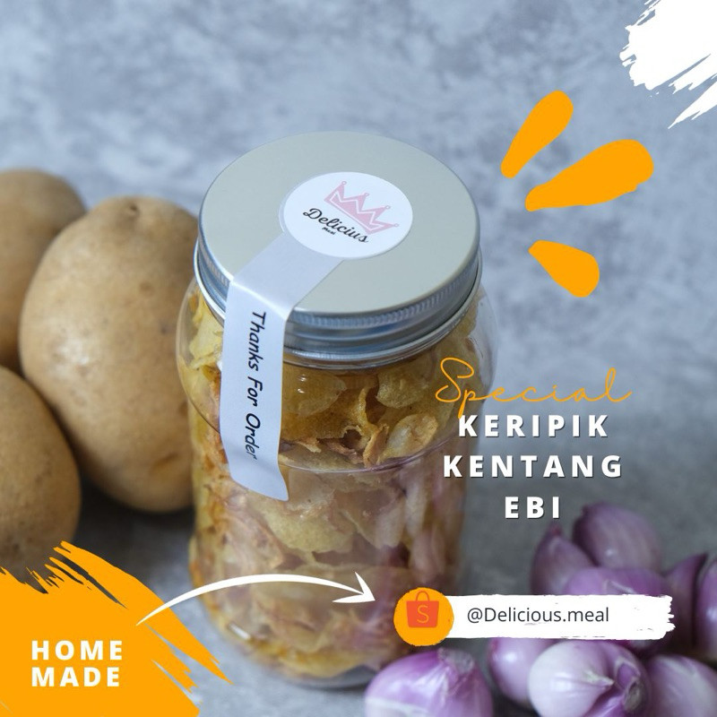 

Keripik Kentang Ebi Bawang 100 Gram Delicious Meal