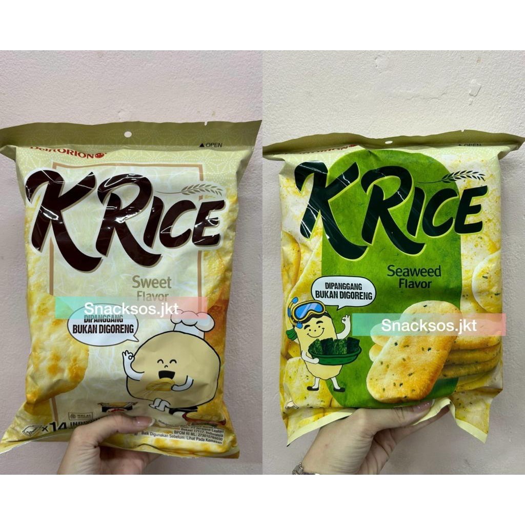 

DELFI ORION CRACKERS O'RICE K'RICE SEAWEED / SWEET / KRICE CHEESE POTATO - Delfi Orion Krekers Beras