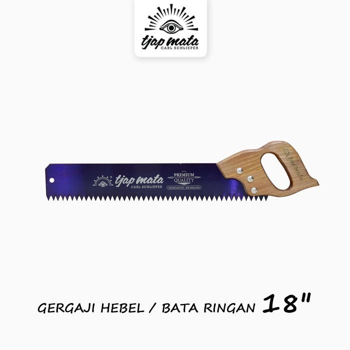 PREMIUM TJAP MATA / CAP MATA Gergaji Hebel / Bata Ringan 18" (Gagang Kayu)