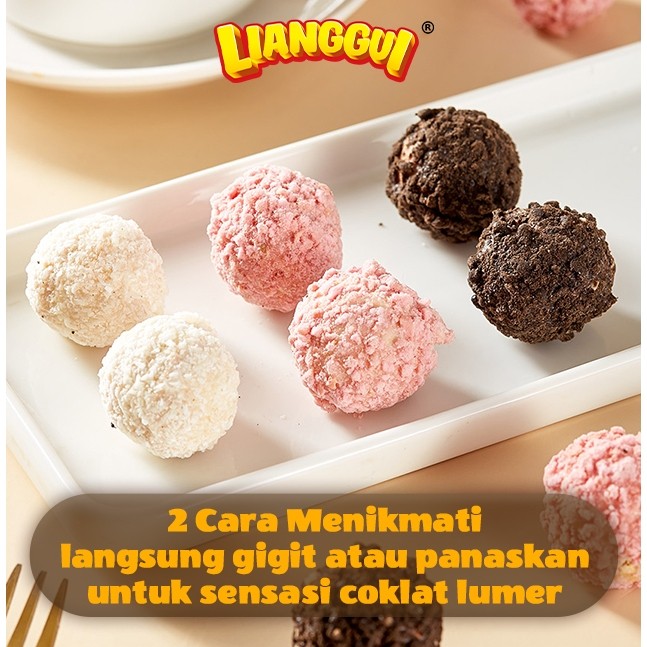 

Lianggui Wafer Ball Coklat - Crispy & Lumer Rasa Choco/Strawberry/Coconut Snack Viral Cemilan Hala