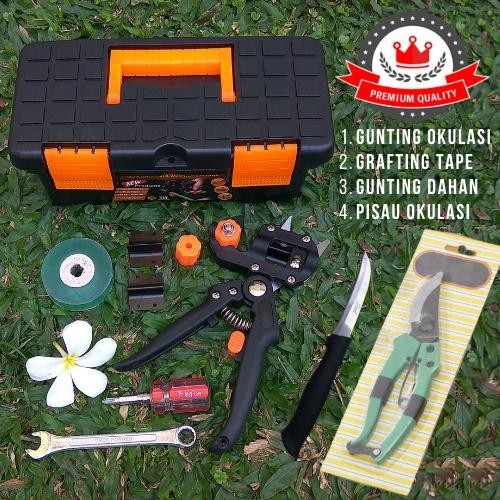 PREMIUM Grafting Tool Set Lengkap Gunting Dahan Pisau Okulasi fullset original