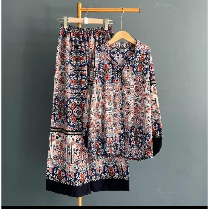 PREMIUM SETELAN KEMEJA CELANA KULOT JUMBO RAYON PREMIUM//SET PIYAMA CELANA KULOT