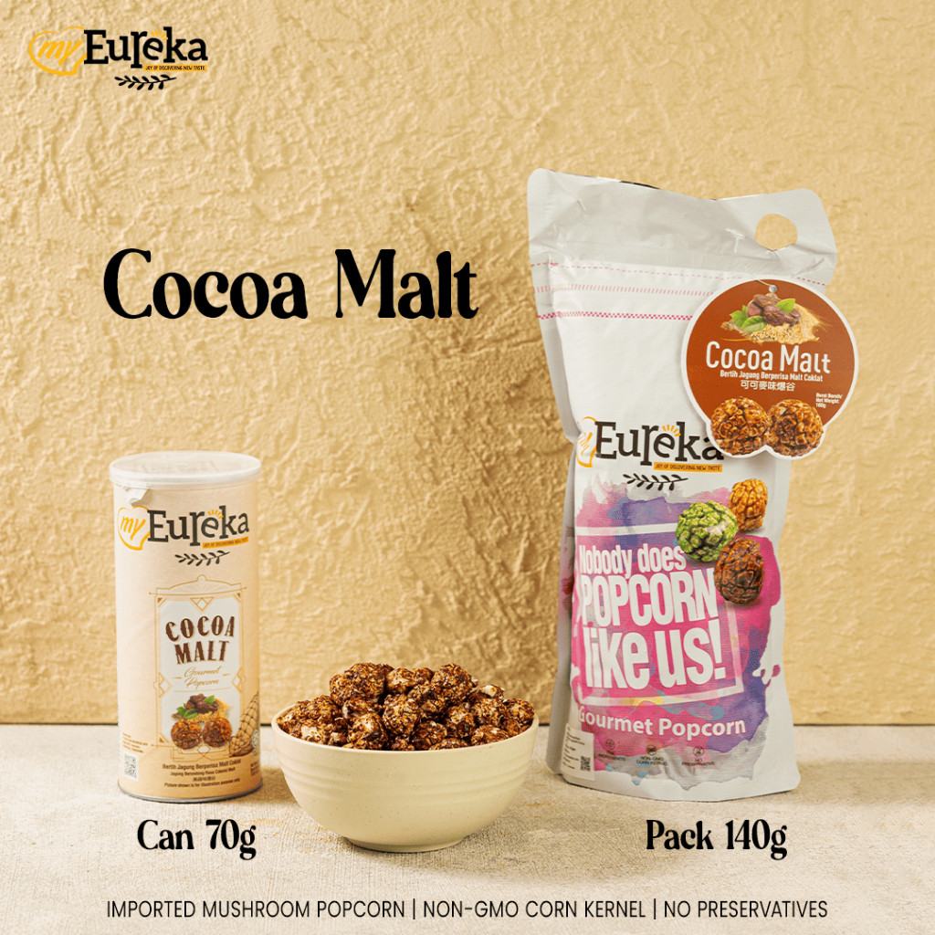 

Eureka Popcorn Cocoa Malt Can 70g Snack Cemilan Impor