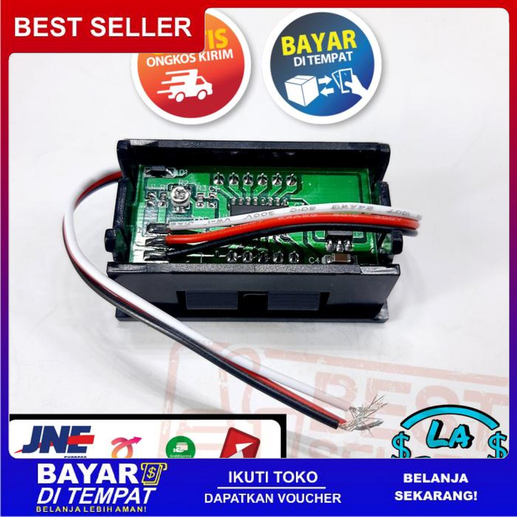 FREE ONGKIR VOLTMETER DC 500V / DIGITAL VOLTMETER 0-500V DC BISA COD
