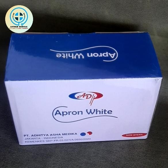 PROMO PLASTIK APRON WHITE CELEMEK MEDIS ISI 100PCS / APRON PLASTIK SEKALI PAKAI ISI 100PC READY