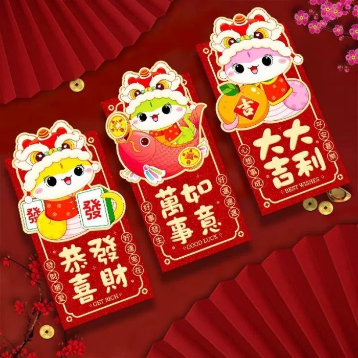 

monggo] NEW Angpao Ular Premium isi 6 Angpau 2025 isi 6 Tebal Murah Grosir Amplop Sincia Ampau Imlek