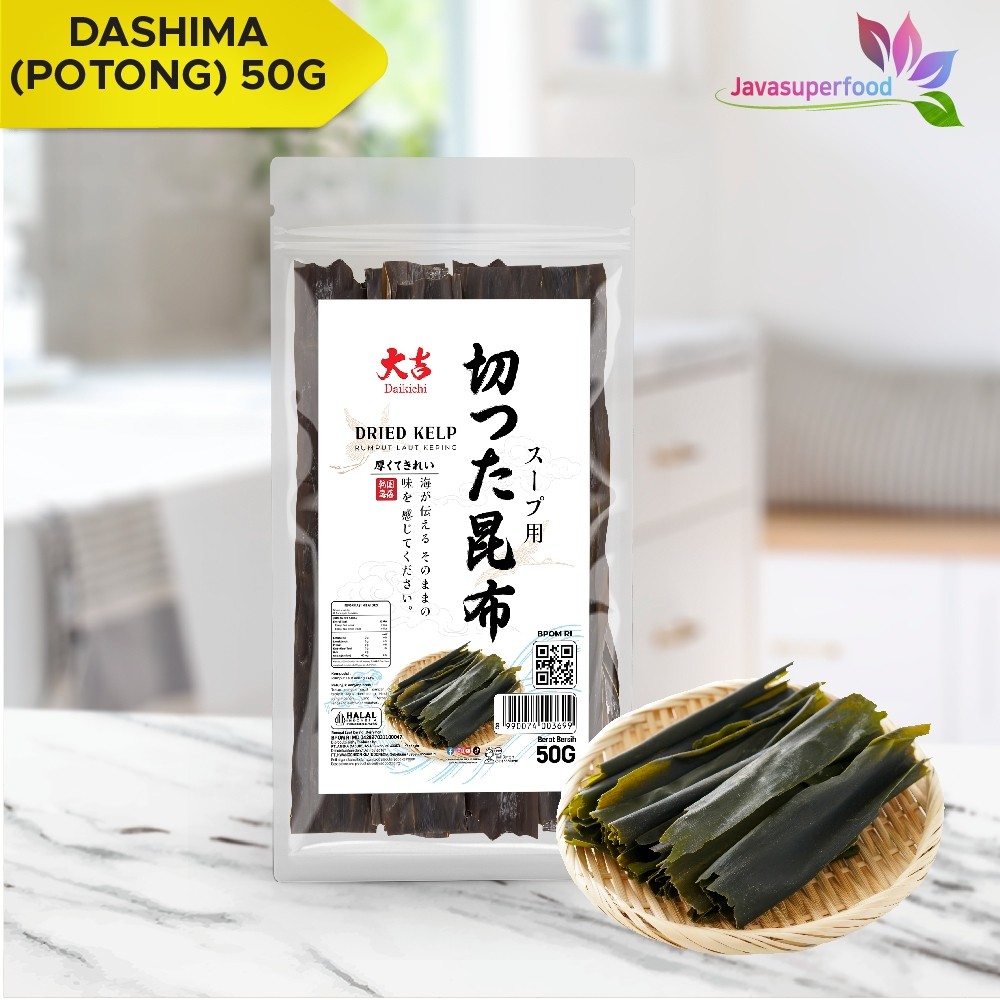 

Kombu / Konbu / Dashima Potong / Kelp Dashi / Rumput Laut Kaldu / Kuah Ramen / Dry Seaweed Dashi /