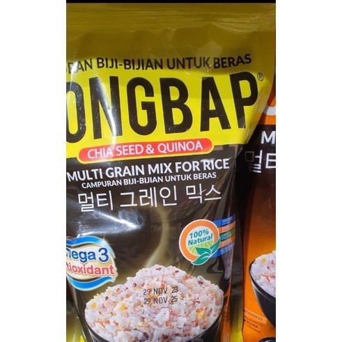 

Kongbap Chia Seed & Quinoa 1kg Free Dus Expired Oktober 2026 Kuning