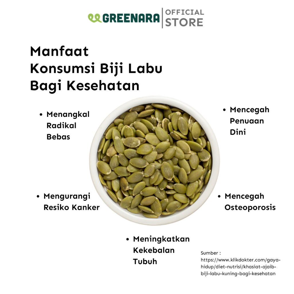 

Greenara - Biji Labu Mentah 1Kg / Raw Pumpkin Seed