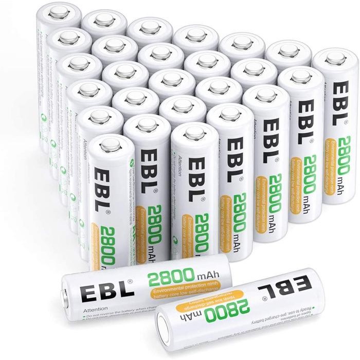 EBL Battery AA 2800 mAH Rechargeable - Paket Ekonomis 20 Baterai