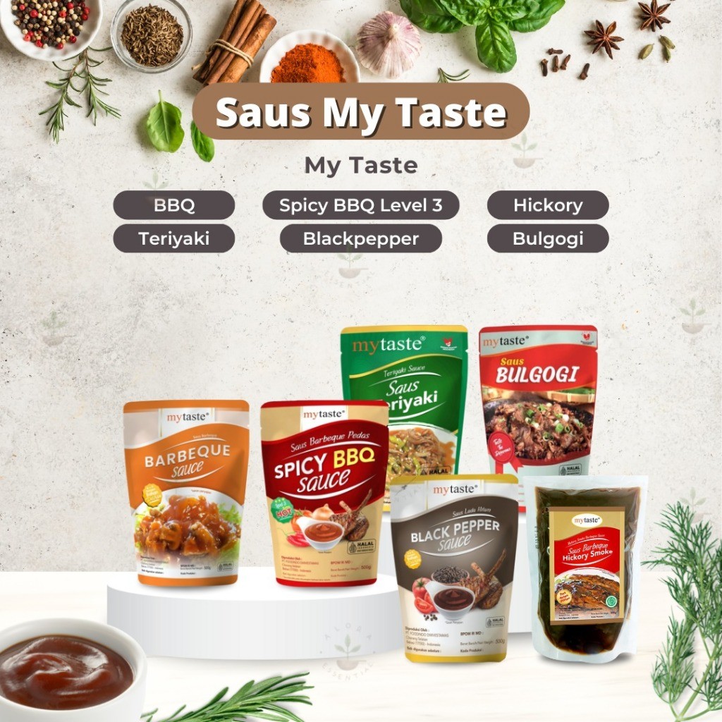 

My Taste Barbeque Bulgogi Blackpepper Teriyaki BBQ Hickory Smoke Barbeque Spicy Lv 3 Sauce 500gr -