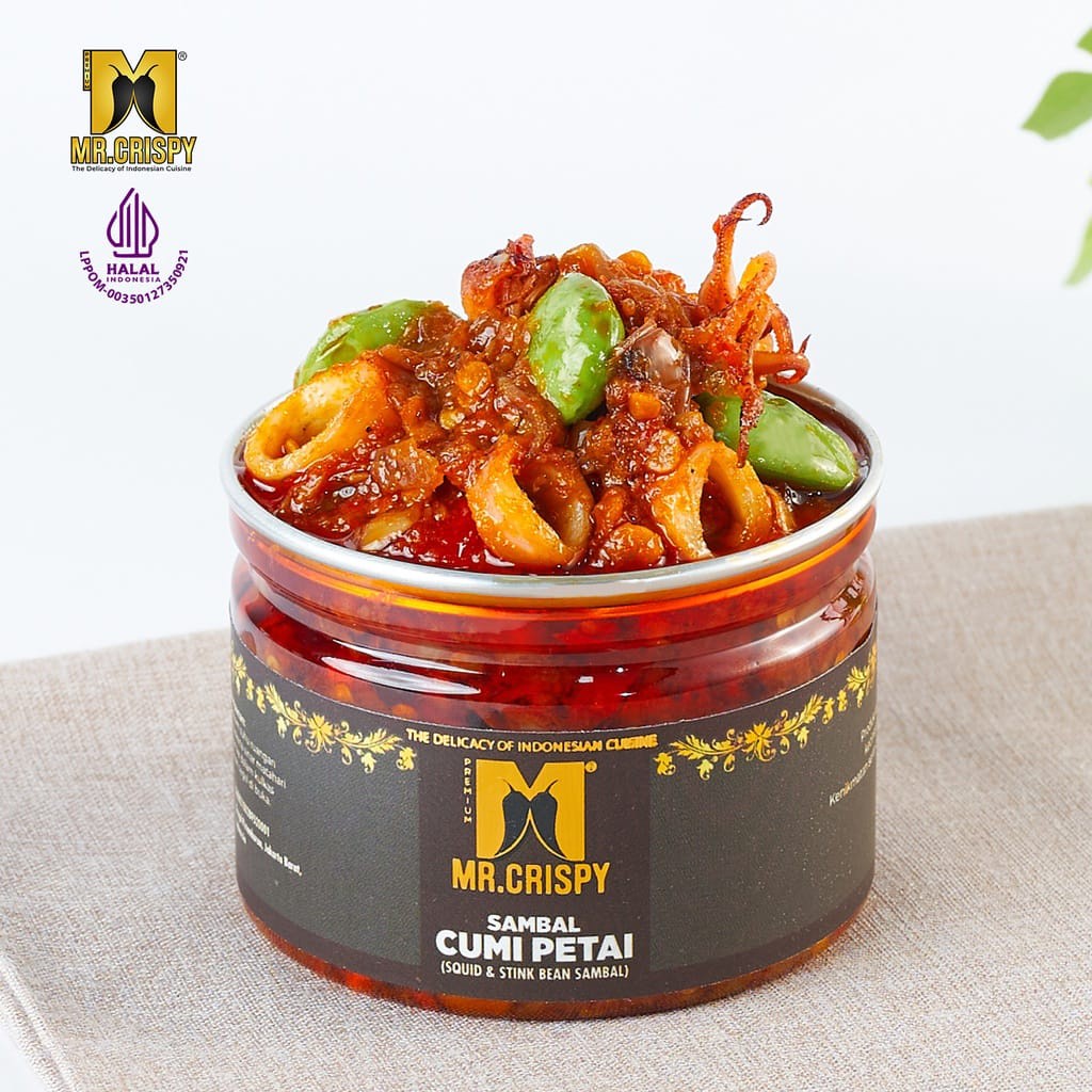 

Sambal Mr crispy 120gr - Cumi Asin / Cakalang / Cumi Petai Teri Medan Jengkol Roa / Bawang / Sambal