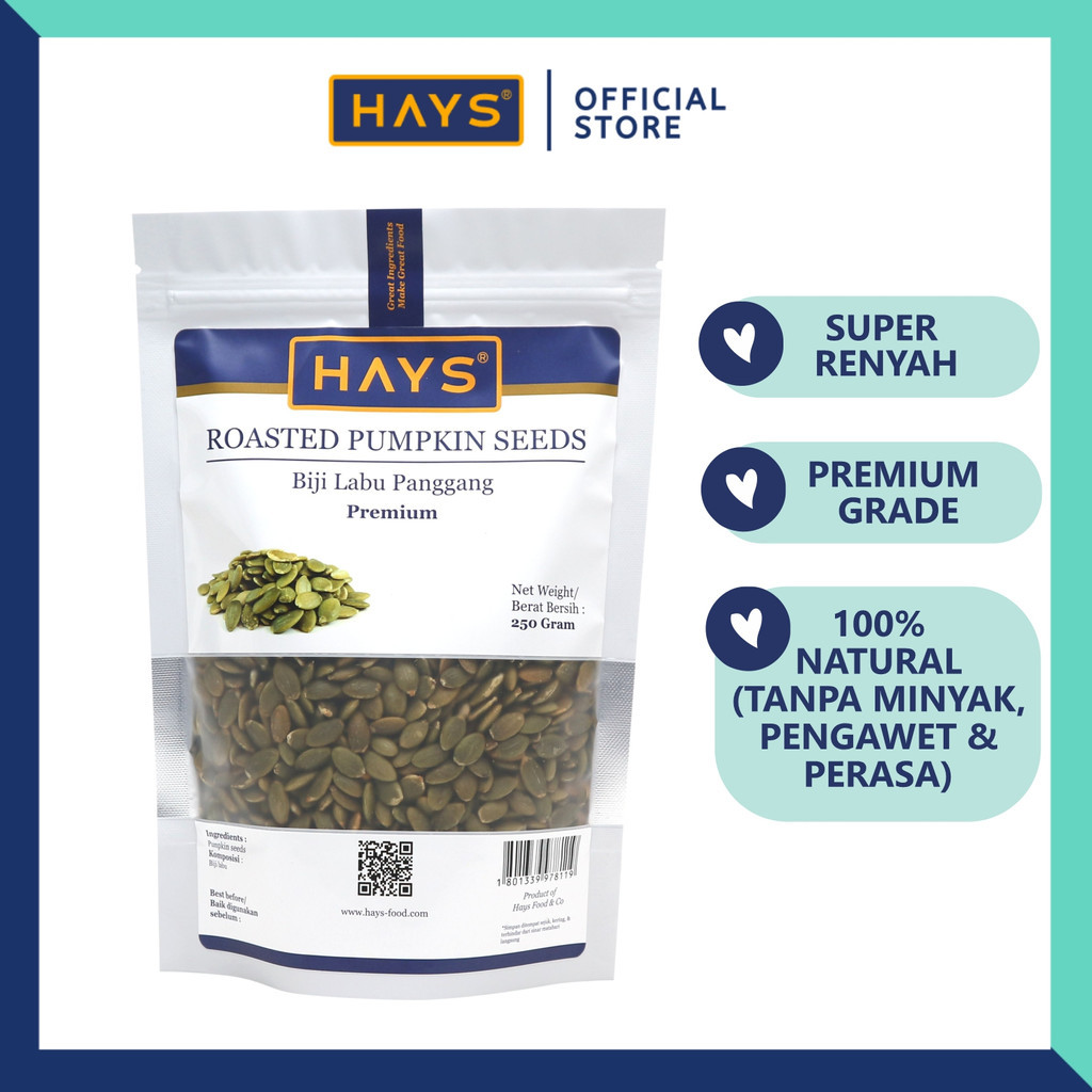 

Roasted Pumpkin Seeds 250 GRAM / Biji Labu Panggang 250 GRAM - HAYS