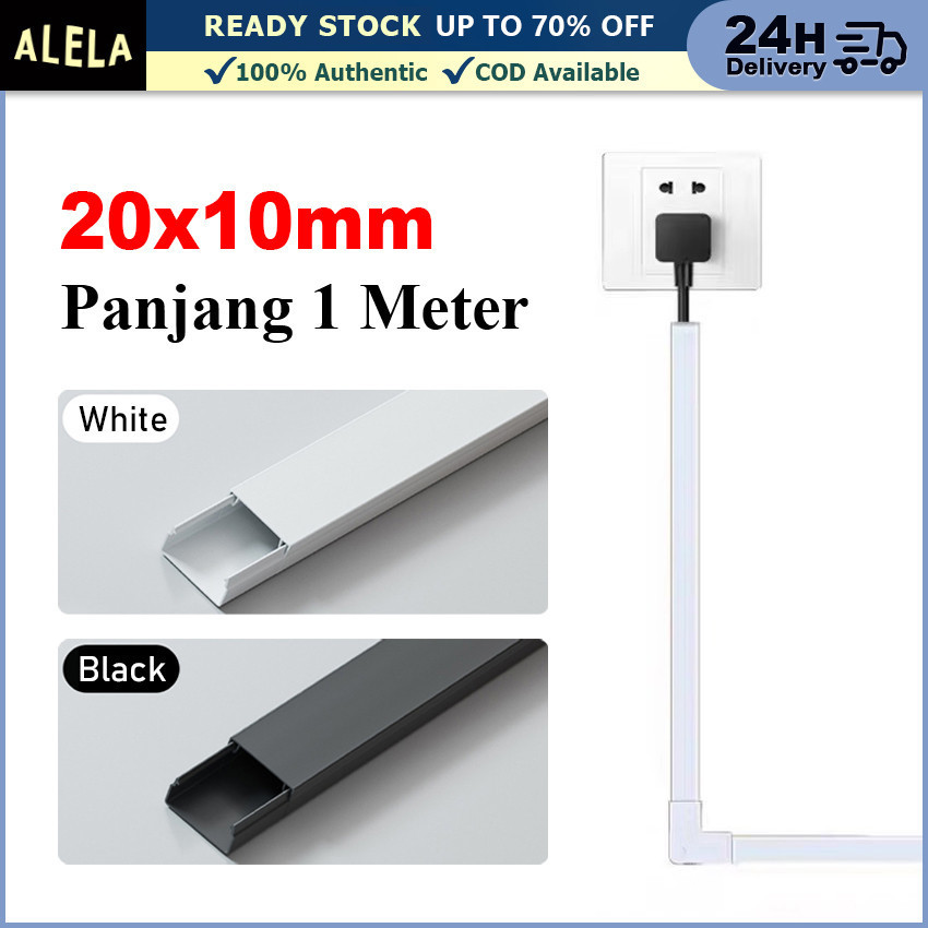 Kabel Duct Kotak PVC 20x10 Kabel Dak Ducting Cable Organizer Pelindung Cover Penutup Kabel Dinding